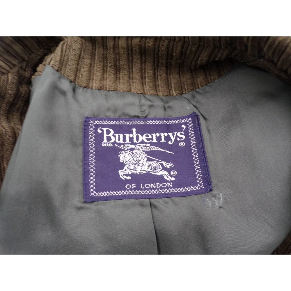 Burberry of London Women's Olive Green Corduroy Jacket Zip Up Size 8P